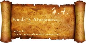 Hanák Alexandra névjegykártya